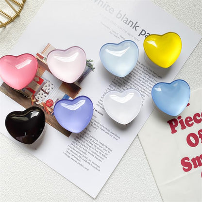 Heart Phone Holder Stand, Glass, Crystal, Cute, Pretty, Resin, ABS, Acrylic, epoxy (Black)