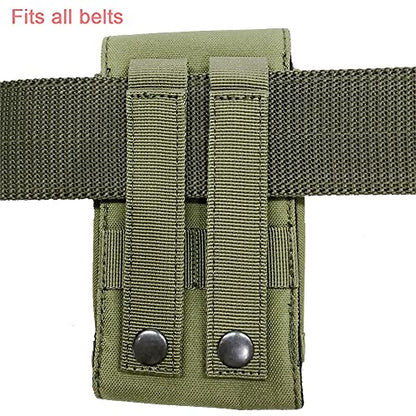 Universal Tactical Molle Phone Pouch Cellphone Holder | Mobile Holster Belt Smartphone Pouch for iPhone 17 Pro Max/Air/17 Pro/ iphone17/16 /15 /14 /13/12 Pro Max/iphone 16/15/14Plus - color: ARMY GREEN