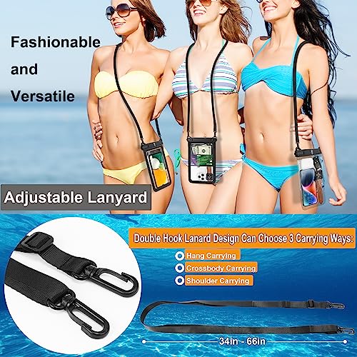 Extra Large Waterproof Phone Pouch Bag Case for Samsung Galaxy S25 Ultra S24 Plus S23 Note 20 A36 A35 A16 A15 iPhone 16E 16 Pro Max [Up to 10"] [2-Pack] IPX8 Vacation Cellphone Dry Bag-Clear