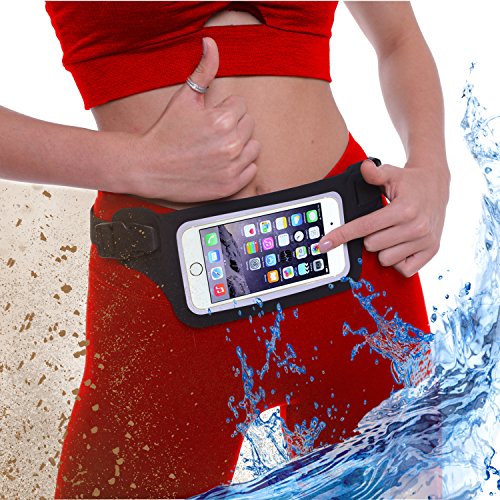 Ultimate Black Waterproof Running & Swimming Belt - Essentials Holder for Gym, Beach, Kayaking, Ski - Fits iPhone, Samsung - Touchscreen IPX8 Dry Waist Bag Pouch - Adventure-Ready Performance - color: Stylish Black