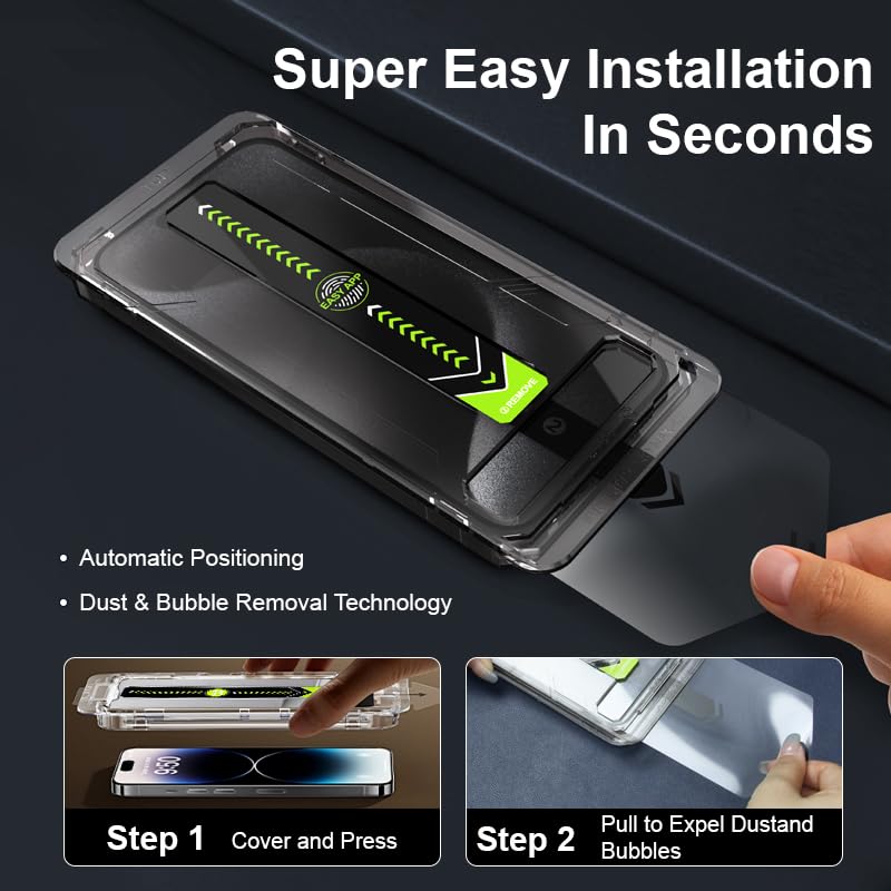 2 Pack Dust-Free Installation Screen Protector for iPhone 16 Pro max[6.9 Inch], Tempered Glass with Auto-Alignment Frame, 9H Hardness, Case Friendly, HD Clear, Scratch & Shatter Resistant (iphone 16 pro max)