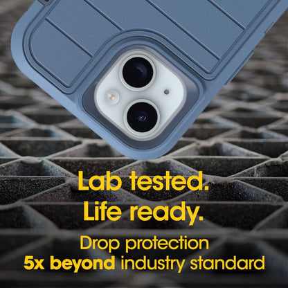 OtterBox iPhone 17e & iPhone 16e (Only) - Defender Series Case - Baby Blue Jeans (Blue) - Screenless - Rugged & Durable - with Port Protection - Holster Clip Includes - Microbial Defense Protection - color: Baby Blue Jeans (Blue), style: Non-MagSafe