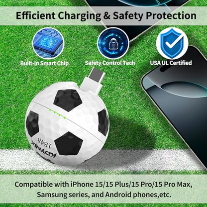 Mini Portable Charger USB C Power Bank 2000mAh Phone Charger Battery Pack Compatible with iPhone 17/17 Air/17 Pro/17 Pro Max/16/16 Plus/16 Pro/16 Pro Max/15 Series, Galaxy Series, Android etc - color: Soccer