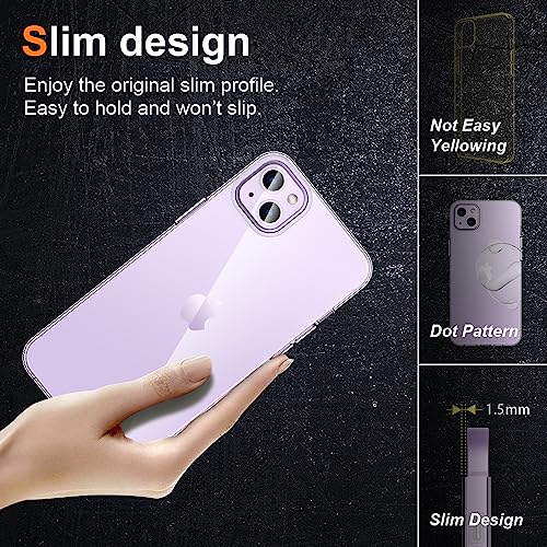 Crystal Clear iPhone 14 Plus Case.Soft Slim Fit Transparent Plastic TPU Protective Silicone Cover Phone Cases for iPhone 14 Plus [Slim Thin & Comfort Grip] [Shockproof] - size: iPhone 14 plus case