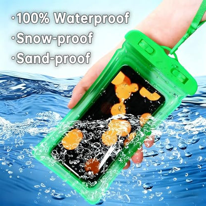 Waterproof Phone Pouch, 2 Pack, IPX8 Cellphone Dry Bag, 8.3" | Compatible with iPhone 17-13 Pro Max, Waterproof Phone Case for Beach Cruise Swimming Boating Travel Essentials, Green&White - color: Green + White