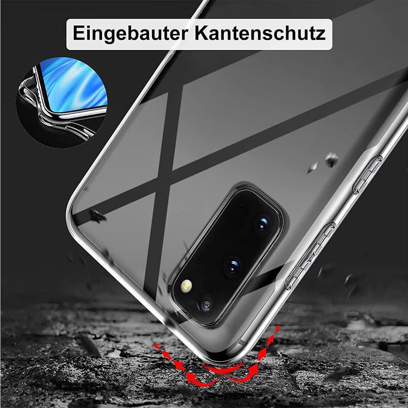 Case for Oukitel WP56 (6.80") Phone + 3 Pack Screen Protector Tempered Glass, WXPPJ Full Body Protection Shockproof Case, Ultra-Thin Soft Silicone for - Transparent