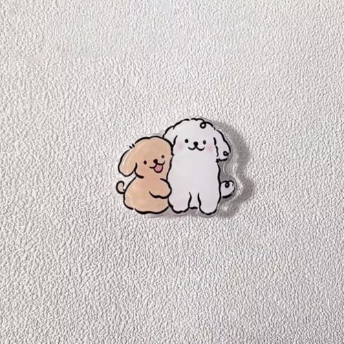 Magnetic Socket Pocket Stand Phone Grip Tok Bracket Korean Cute Cartoon Puppy Grip for iPhone Samsung Xiaomi Ring Finger Holder (A) - color: A