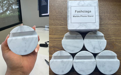 fashciaga Luxurious Marble Cell Phone Stand Holder for Cellphone Tablet On Desk, Countertop, Table, Nightstand. Heavy Real Stone Mobile Phone Stands (Solid) - style: Solid