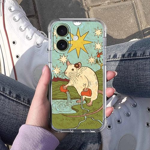 Case for iPhone 17 with Tarot Card Design,Aesthetic Cute Rat Pattern,Trendy Soft TPU Bumper Phone Cover,6.3"(Rat,17) - color: Rat, size: iPhone 17