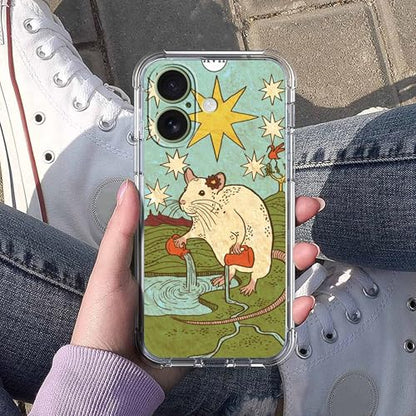 Case for iPhone 17 with Tarot Card Design,Aesthetic Cute Rat Pattern,Trendy Soft TPU Bumper Phone Cover,6.3"(Rat,17) - color: Rat, size: iPhone 17