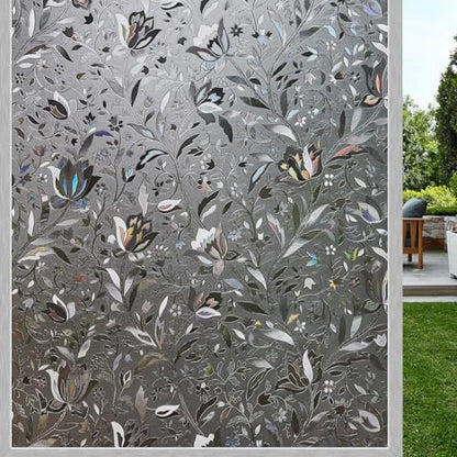 LEMON CLOUD Window Privacy Film, Stained Glass Window Cling, 23.6″ x 157.4″ - color: Grayish Black, size: 23.6 x 157.4 Inch