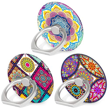 Bonoma Cell Phone Ring Holder Stand,3- Pack Colorful Mandala - color: Colorful Mandala