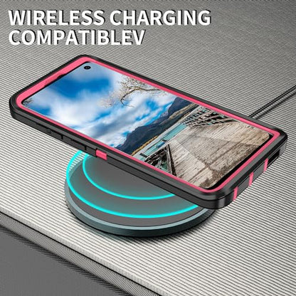 for Galaxy S10 Case,[Without Screen Protector] Heavy Duty Shockproof Dust/Drop Poof 3 Layers Full Bady Protection Rugged Cover for Galaxy S10,Black/Pink - color: Black/Pink