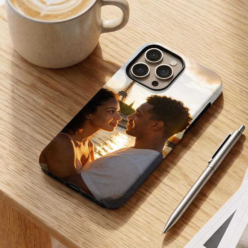 Custom Photo Phone Case Compatible with iPhone 11 Pro Max, Personalized Picture, Dual-Layer Hard Shell, Anti-Slip Drop Protection White