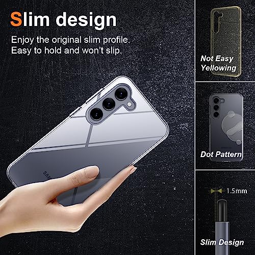 Silicone Clear for Samsung Galaxy S23 Case,Thin with Comfort Grip | Soft Slim-Fit TPU Galaxy S23 Phone Cover,Non-Slip,Shockproof Protection,Scrath-Resistant - size: Galaxy S23