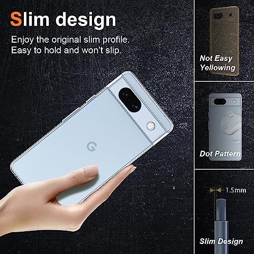 Silicone Clear for Google Pixel 7A Case, Ultra Thin with Comfort Grip | Soft Slim-Fit TPU Pixel 7A Phone Cover,Non-Slip,Shockproof Protection,Scrath-Resistant - size: Pixel 7a case