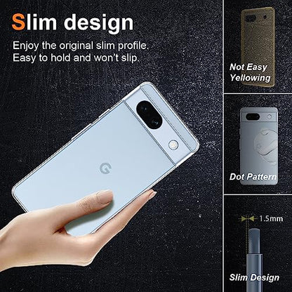 Silicone Clear for Google Pixel 7A Case, Ultra Thin with Comfort Grip | Soft Slim-Fit TPU Pixel 7A Phone Cover,Non-Slip,Shockproof Protection,Scrath-Resistant - size: Pixel 7a case
