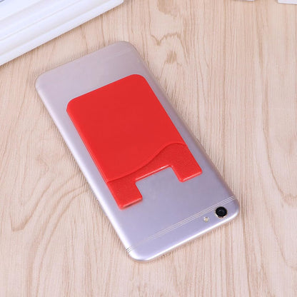 jojofuny 3Pcs Adhesive Mobile Phone Card Holder Stick on Back Cover Phone Wallet for Id Credit Cards Cash Organizer 3.42X2.08In - color: Red