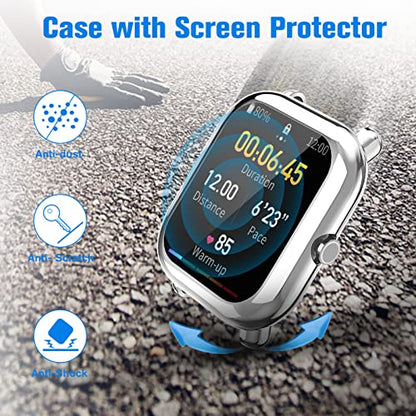 Fintie 3 Packs Case Compatible with Amazfit Bip U Pro/S/Lite/1S/GTS 2 Mini - color: Black+Clear+Silver