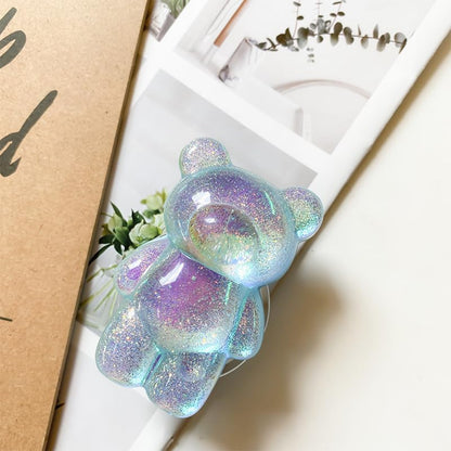 3D Gummy Bear Phone Grip Stand Cute Gummy Bear Style Expandable Collapsible Mobile Phone Grip Stand Holder Comfortable to Hold Phone Grips for Smartphone & Tablet Cell Phone (Blue) - color: Blue