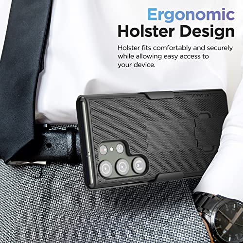 Encased DuraClip Designed for Samsung Galaxy S23 Ultra Belt Clip Case, Slim Phone Case with Holster (Black) - size: S23 Ultra