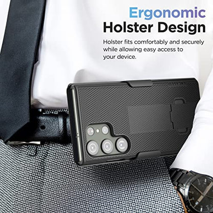 Encased DuraClip Designed for Samsung Galaxy S23 Ultra Belt Clip Case, Slim Phone Case with Holster (Black) - size: S23 Ultra