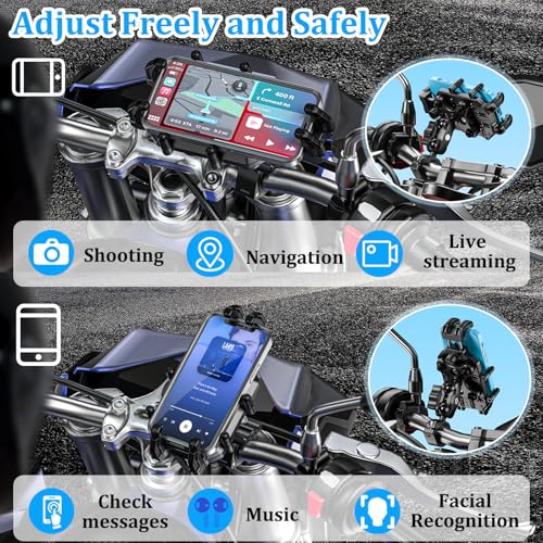 LOKTENWO Adjustable Motorcycle Phone Mount with Triple Vibration Dampener