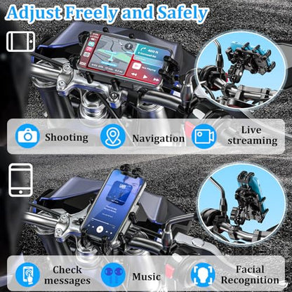 LOKTENWO Adjustable Motorcycle Phone Mount with Triple Vibration Dampener