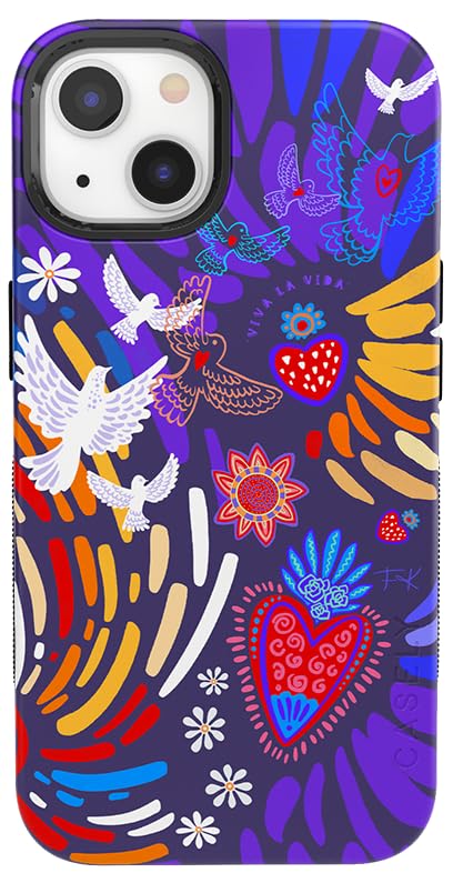 Casely iPhone 15 Plus Case | Viva La Vida | Frida Kahlo Collage | Bold Protective Design | Compatible with MagSafe - color: Frida Kahlo | Viva La Vida | Floral Collage