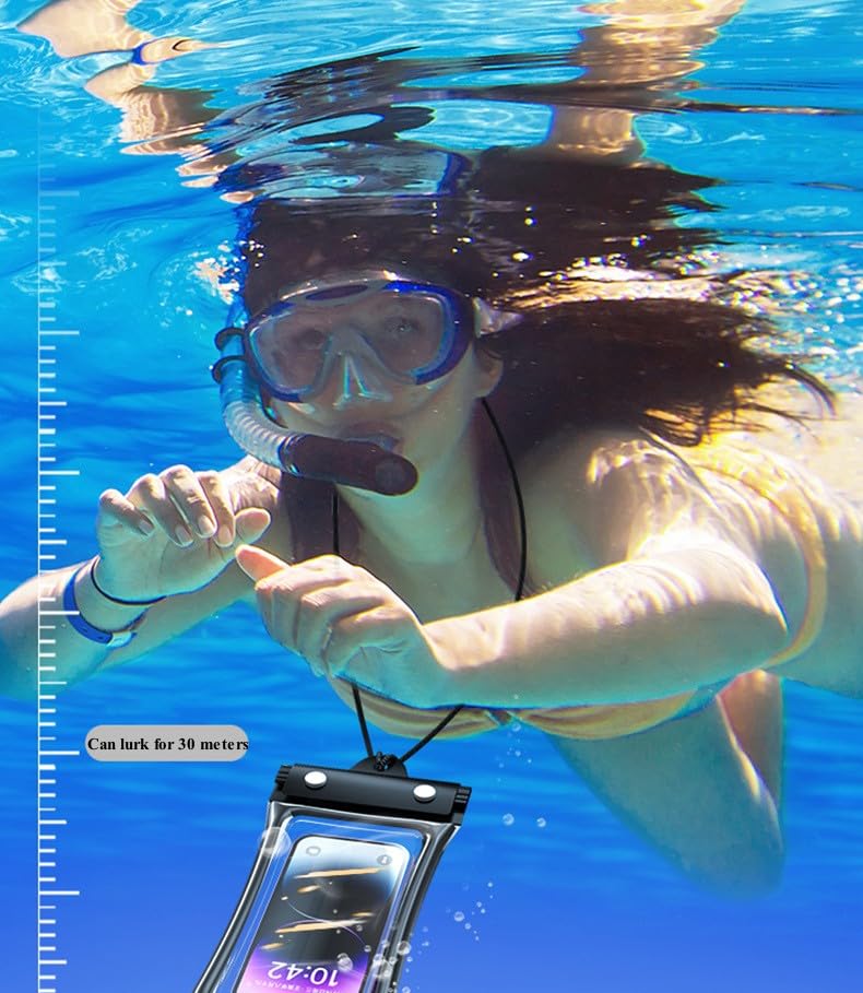 Waterproof Phone Pouch,Floatable Waterproof Phone Pouch with Touchscreen,Universal IPX8 Waterproof Cell Phone Case,Underwater Photography,for Swimming,Rafting,Diving,for All Models (Pink) - color: pink
