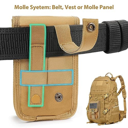 SOWHUP Tactical Molle Pouch Cell Phone Pouch Holster Small Utility EDC Pouch Gadget Organizer Bag - color: Tan3