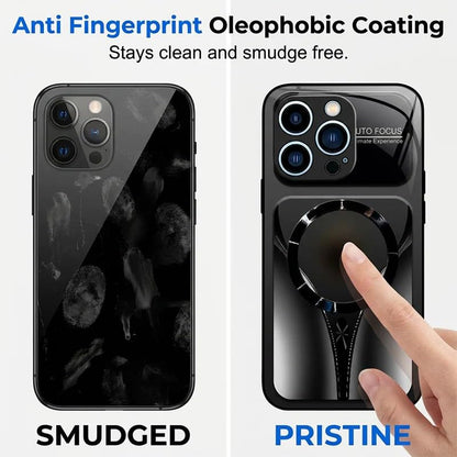 Stylish Magnetic Shockproof Phone Case, Tempered Glass, Slim Protective Cover Raised Camera Lens Non-Slip Alloy Frame Magnetic Wireless Charging Case for iPhone 12 13 14 15 16 17 (Blue, 16 Pro Max) - color: Blue