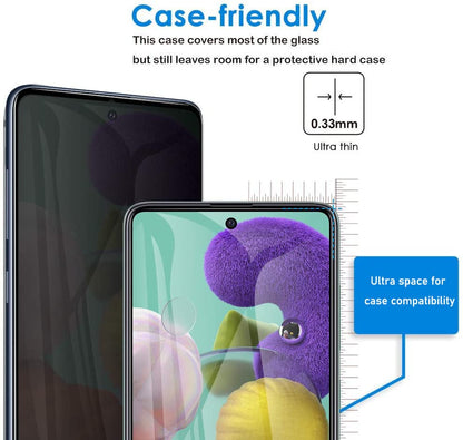 [2+2 Pack Privacy Screen Protector for Samsung Galaxy A35 5G 6.5 inch, Tempered Glass Saver With Camera Lens Protector, Anti Spy Anti Scratch Black Film Shield for Galaxy A35 - size: A35