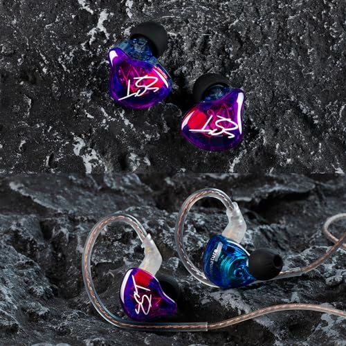 YINYOO KZ-ZST Hybrid Banlance Armature with Dynamic in-Ear Earphone 1BA+1DD HiFi Headset Wired Earbuds IEM Headphones Gaming Earbuds (Black-zst with Microphone) - color: black, size: 3.5mm-With Microphone, style: 3.5mm-With Microphone