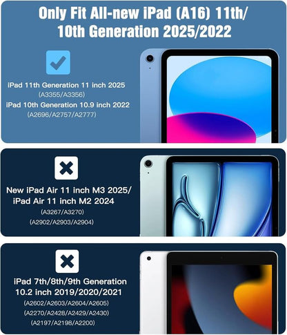 ENTRONIX Clear Screen Protector Compatible with iPad A16 (2025) 11 Inches, Tempered Glass Scratch-Resistant Anti-Drop Protection & Case Friendly, Easy to Install, 2-Pack
