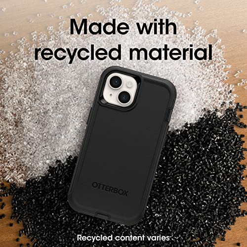 OtterBox iPhone 14 & iPhone 13 Defender Series Case - Black, Rugged & Durable, with Port Protection, Includes Holster Clip Kickstand - color: Black