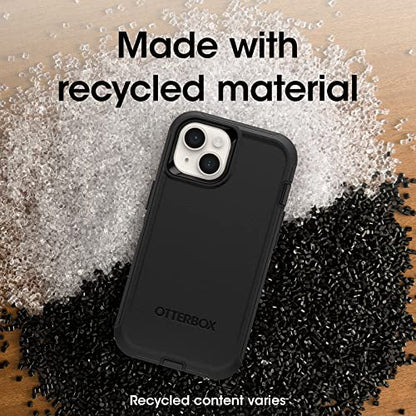 OtterBox iPhone 14 & iPhone 13 Defender Series Case - Black, Rugged & Durable, with Port Protection, Includes Holster Clip Kickstand - color: Black