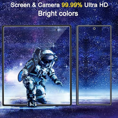 Ferilinso Screen Protector for Samsung Galaxy Z Fold 7, Tempered Glass Back | 3 Pack, 9H+ Hardness, Military-Grade Shatterproof, Case Friendly, Easy Installation Bubble Free, with Camera Lens Protector - size: Galaxy Z Fold 7-Clear