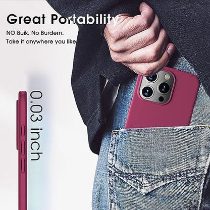 X-level Compatible with iPhone 15 Pro Case Slim Fit Ultra-Thin [Guardian Series] Soft TPU Matte Finish Coating Phone Cases Lightweight Anti-Scratch Back Cover Grip 6.1" (2023)-Wine red - color: Winered, size: iPhone 15 Pro