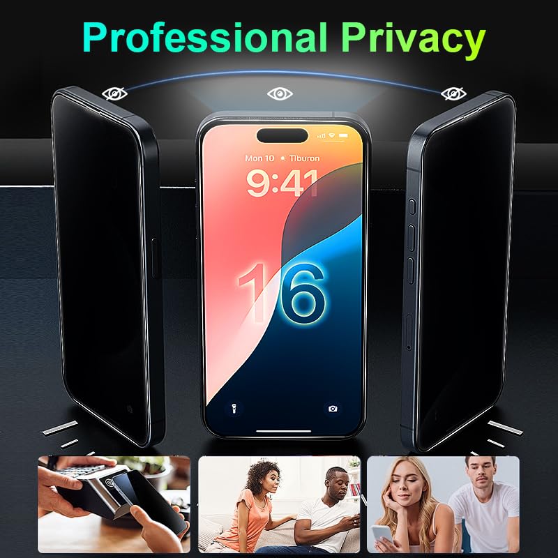 2 Pack Dust-Free Installation Screen Protector for iPhone 16 Pro max[6.9 Inch], Tempered Glass with Auto-Alignment Frame, 9H Hardness, Case Friendly, HD Clear, Scratch & Shatter Resistant (iphone 16 pro max)