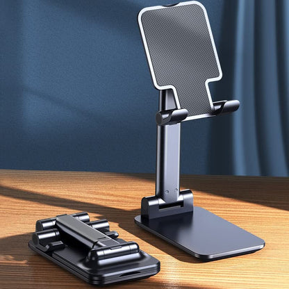 Meetuo 2 Pcs Cell Phone Stand for Desk Adjustable & Foldable Phone Holder - color: Pink+Black