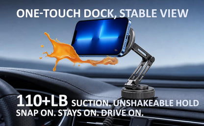 Silver Long Phone Holder for Car, N55 Magnetic - color: sliver