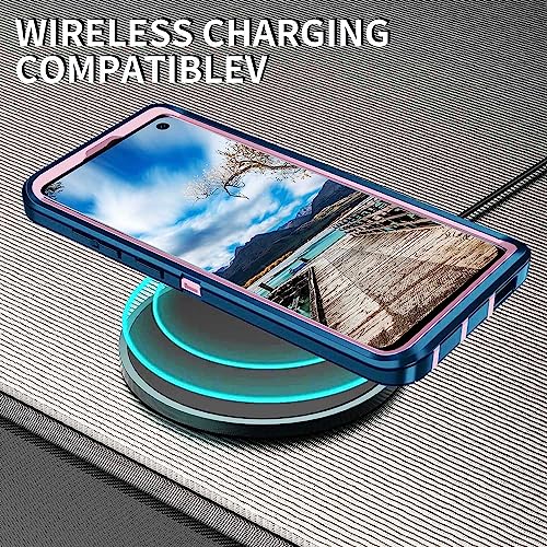 for Galaxy S10 Case,[Without Screen Protector] Heavy Duty Shockproof Dust/Drop Poof 3 Layers Full Bady Protection Rugged Cover Case for Galaxy S10,Turquoise/Pink - color: Turquoise/Pink