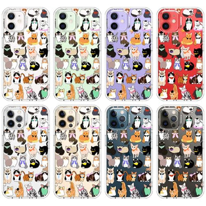 MOSNOVO Case for iPhone 12 & iPhone 12 Pro, [Buffertech 6.6ft Military-Grade Drop Protection] [Anti Peel Off Tech] Clear TPU Bumper Phone Case Cover Design - Cute Cats - color: Clear - Cute Cats, size: iPhone 12 / iPhone 12 Pro