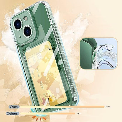 Compatible with iPhone 17 Pro Max Case with Card Holder, Clear Card Slot case, Ultra-Thin, Soft, Shockproof, Credit Card Protective Cover - size: iPhone 17 Pro Max
