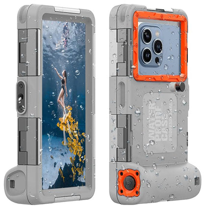 2026 Underwater Snorkeling Diving Phone Case for Phone 17/16/15/14/13/12Pro Max/Galaxy S26/S25/S24/S23.(50ft/15m) Professional Scuba Dive Waterproof Case Underwater Photo Video（Gray） - color: Gray