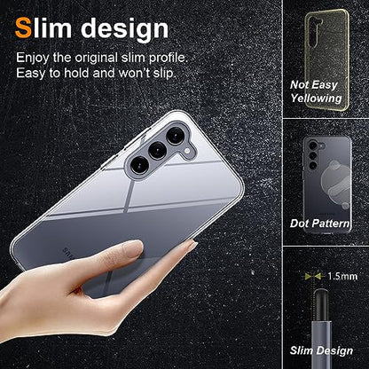 Silicone Clear for Samsung Galaxy S23 Fe Case,Thin with Comfort Grip | Soft Slim-Fit TPU Galaxy S23 Fe Phone Cover,Non-Slip,Shockproof Protection,Scrath-Resistant - size: s23 fe case