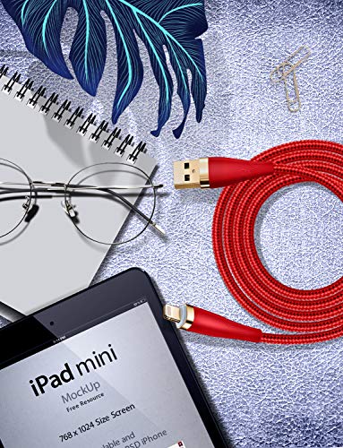 Lightning Cable [MFi Certified] - iPhone Charger [3Pack 6ft] Nylon Braided Lightning to USB A Fast Charging Syncing Transfer Cord Compatible with iPhone 12 11 Pro Max XS XR X 8 7 6S 6 Plus SE 5S