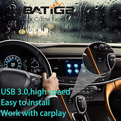 2 Ports Dual USB 3.0 Male to Female AUX Flush Car Mount Cable 6ft - size: 1pcs 6ft