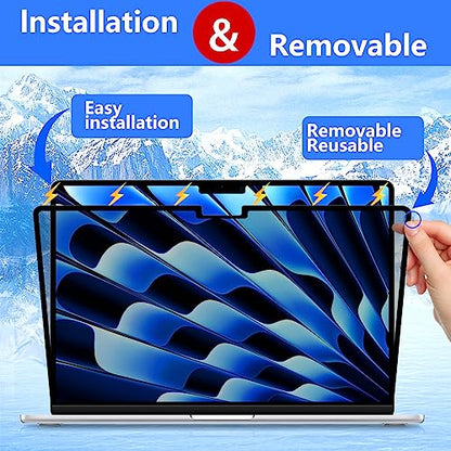 Removable Privacy Screen MacBook Air 13.6 & 13 inch 2022-2026 (M2,M3,M4,M5) - size: MacBook Air 13.6 in